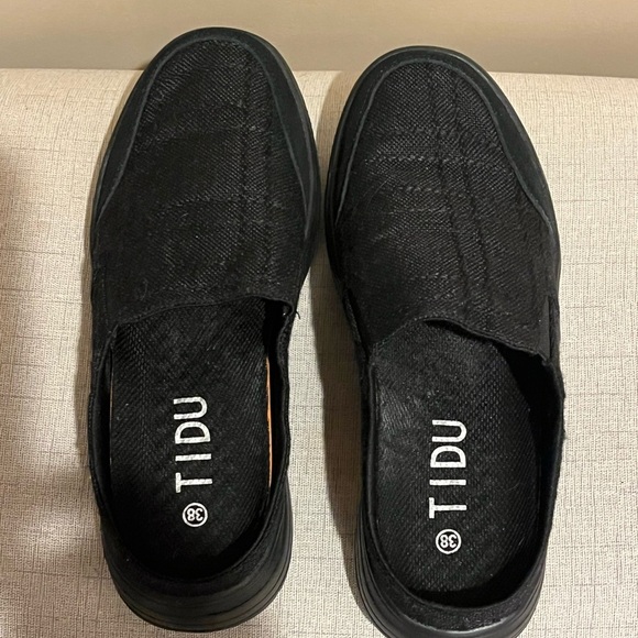 TIDU black orthopaedic arch support slip on mules, planter fasciitis, size 38 - Picture 2 of 7